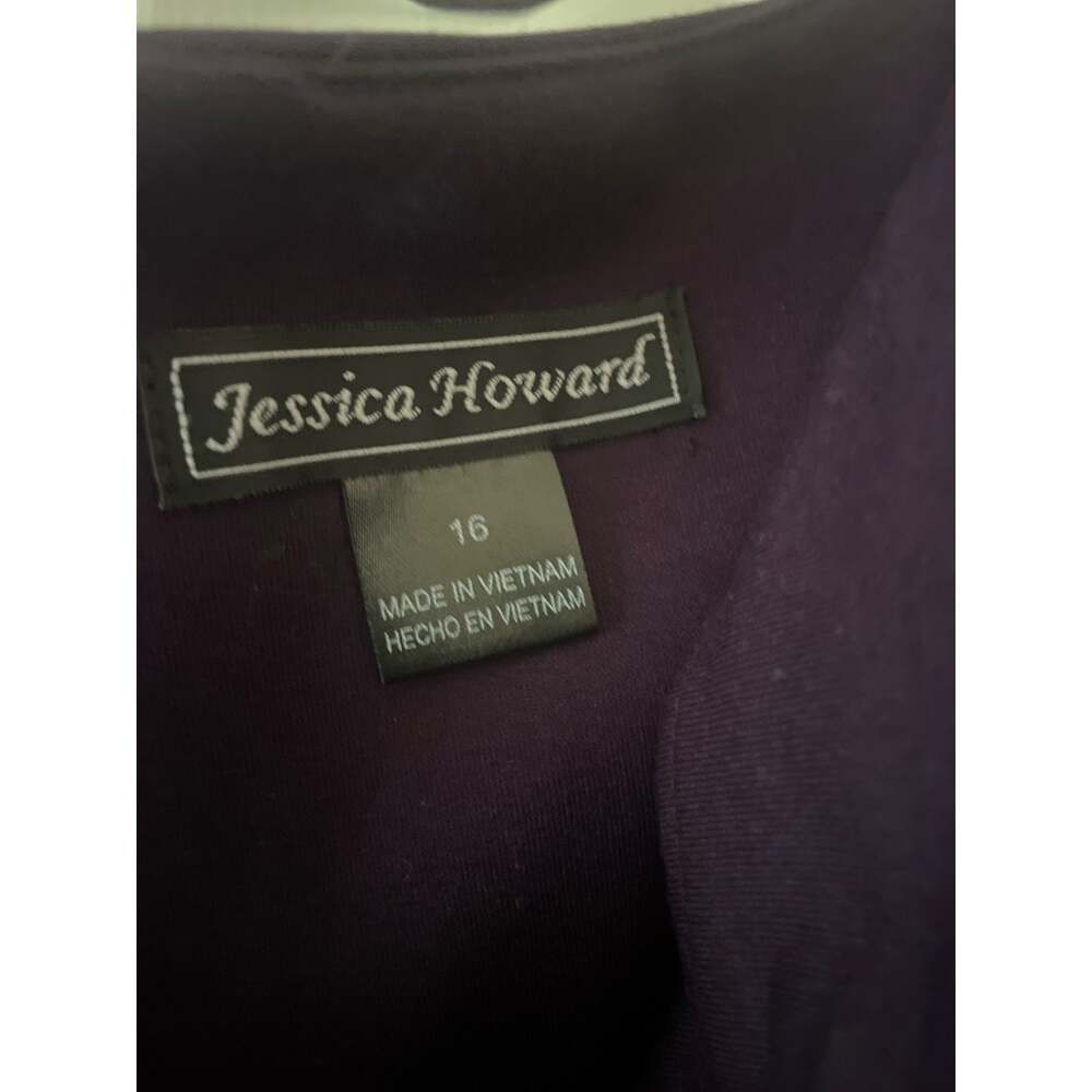 Jessica Howard Purple Knit Knee Length Dress, Size 16, B88, $32 - Picture 3 of 4